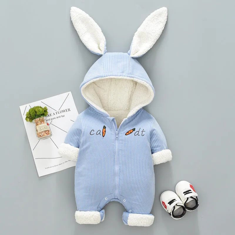Baby Winter Jumpsuit Soft & Warm Cotton Hooded Snowsuit for Boys & Girls