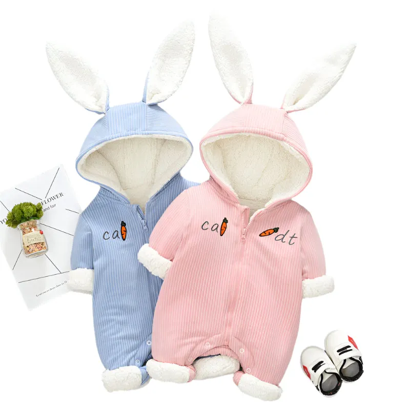 Baby Winter Jumpsuit Soft & Warm Cotton Hooded Snowsuit for Boys & Girls