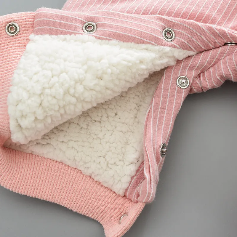 Baby Winter Jumpsuit Soft & Warm Cotton Hooded Snowsuit for Boys & Girls