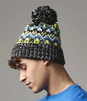 Beechfield Blizzard Bobble Beanie | Liquorice Zing