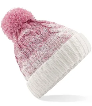 Beechfield Ombré Pom Pom Beanie | Dusky Pink/Off White