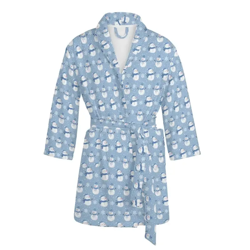 Chill Out with Our Snuggly Womens Cozy Snowman Bathrobe
