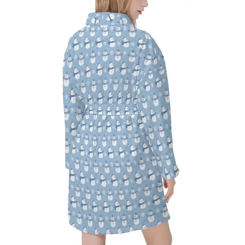 Chill Out with Our Snuggly Womens Cozy Snowman Bathrobe
