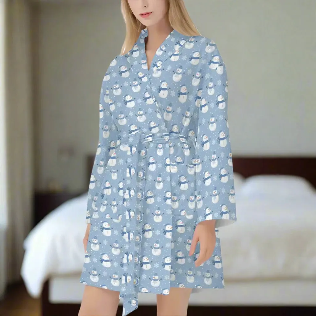 Chill Out with Our Snuggly Womens Cozy Snowman Bathrobe