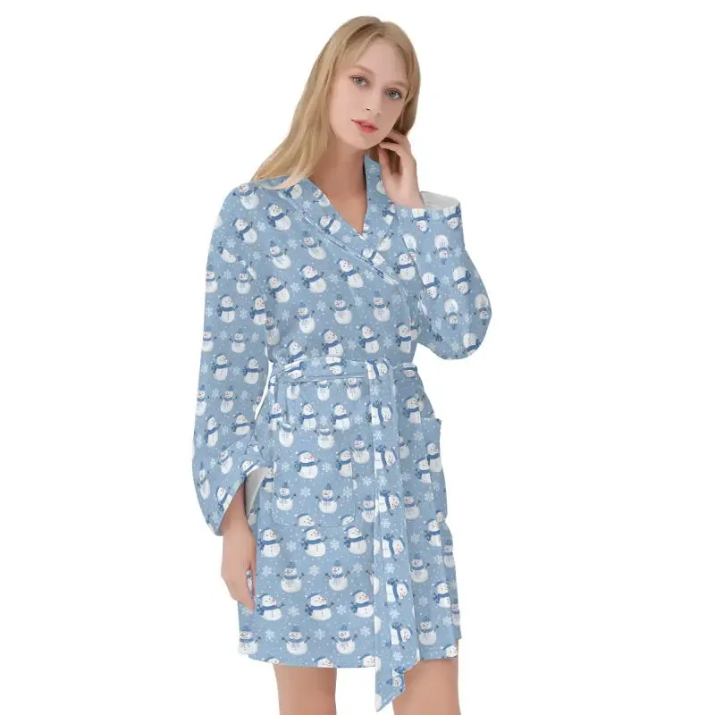 Chill Out with Our Snuggly Womens Cozy Snowman Bathrobe