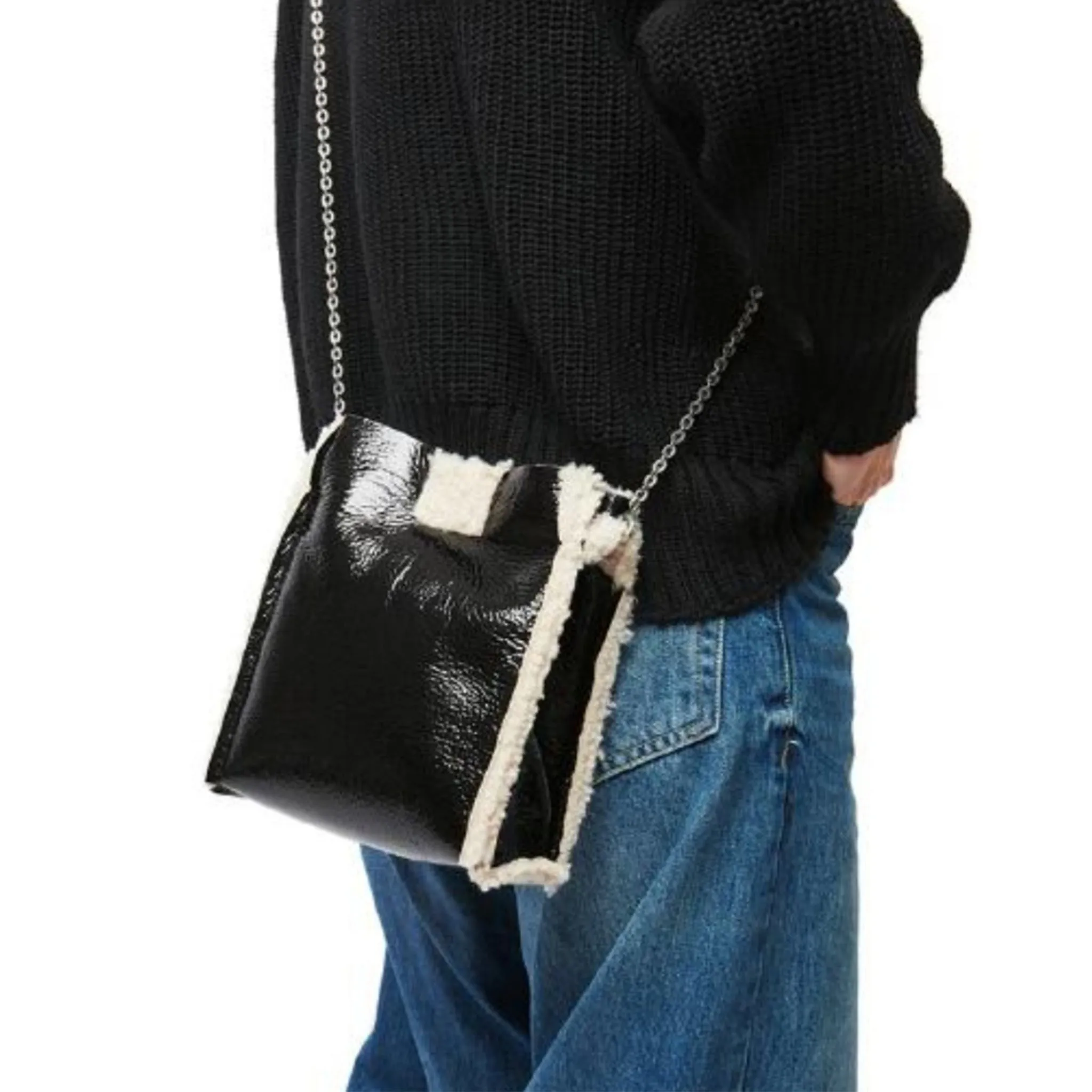 Cosy Shopper Patent Leather Bag Mini - Black