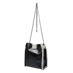Cosy Shopper Patent Leather Bag Mini - Black