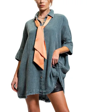 Easel Oversized Gauze Top
