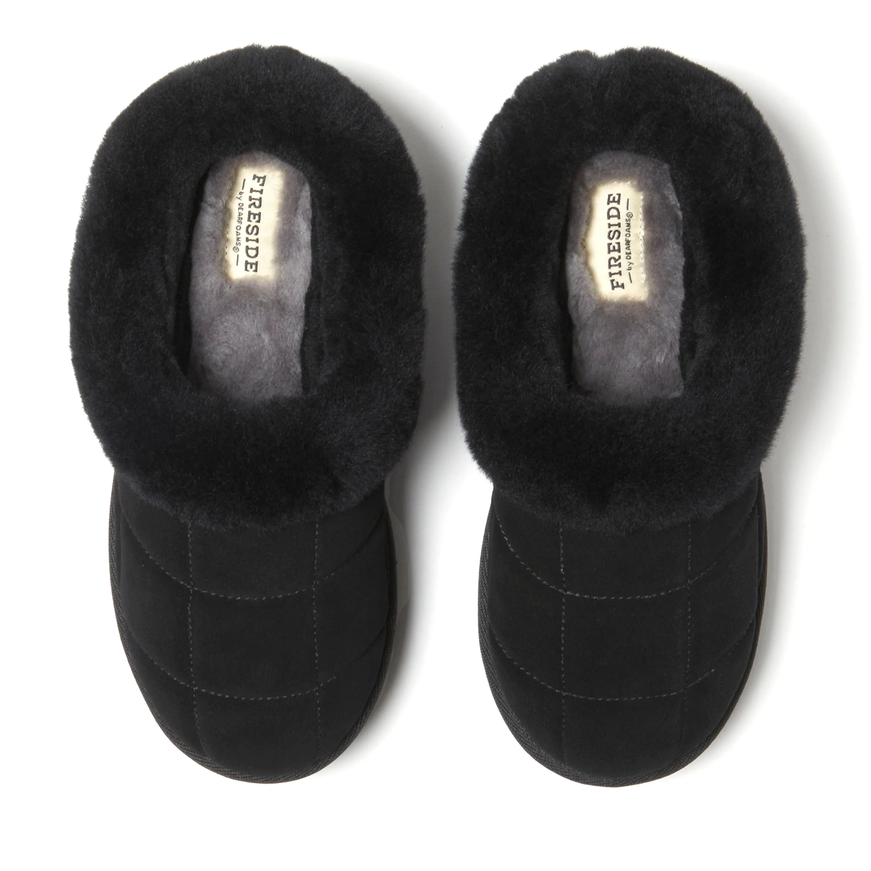 Fireside by Dearfoams Women's Bendigo Genuine Shearling Quilted Platform Clog Slipper