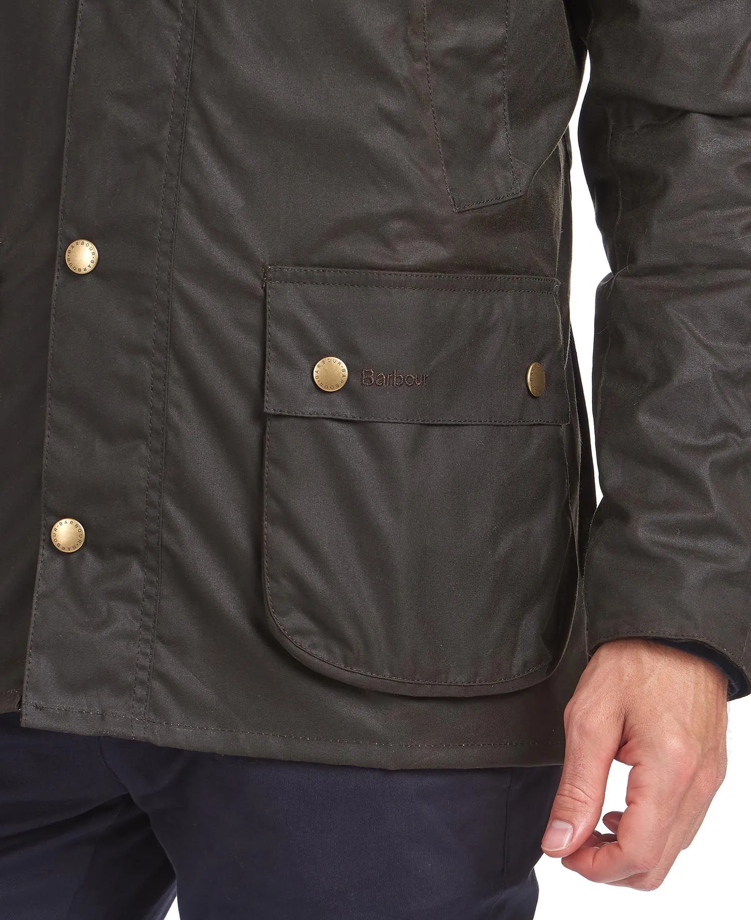HENRY SARTORIAL X BARBOUR Ashby Wax Jacket OLIVE