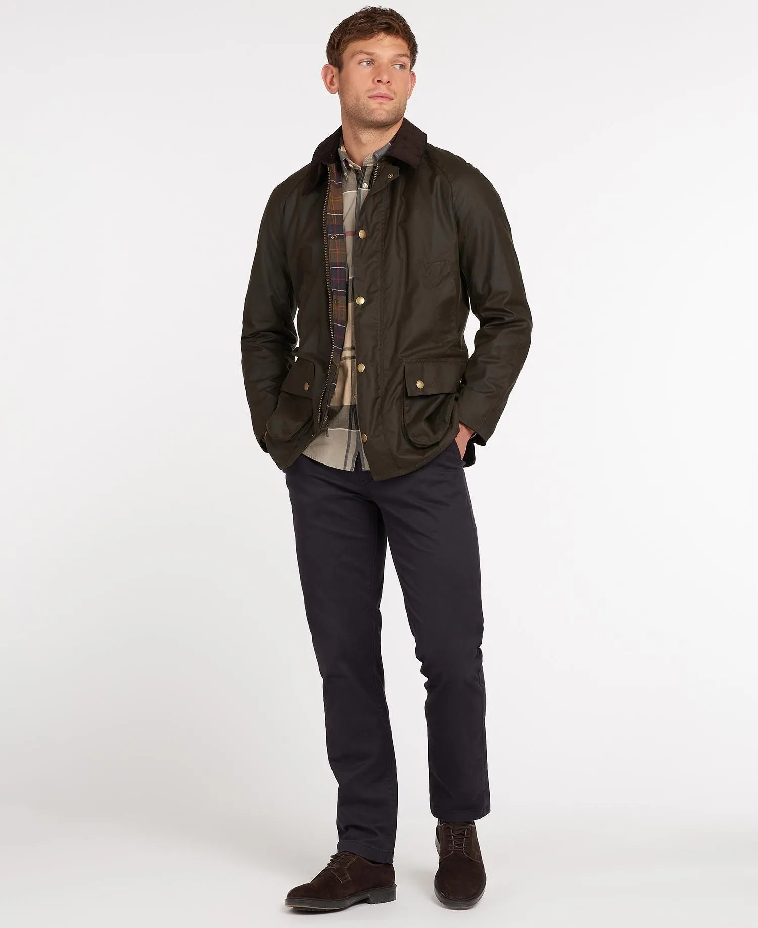 HENRY SARTORIAL X BARBOUR Ashby Wax Jacket OLIVE